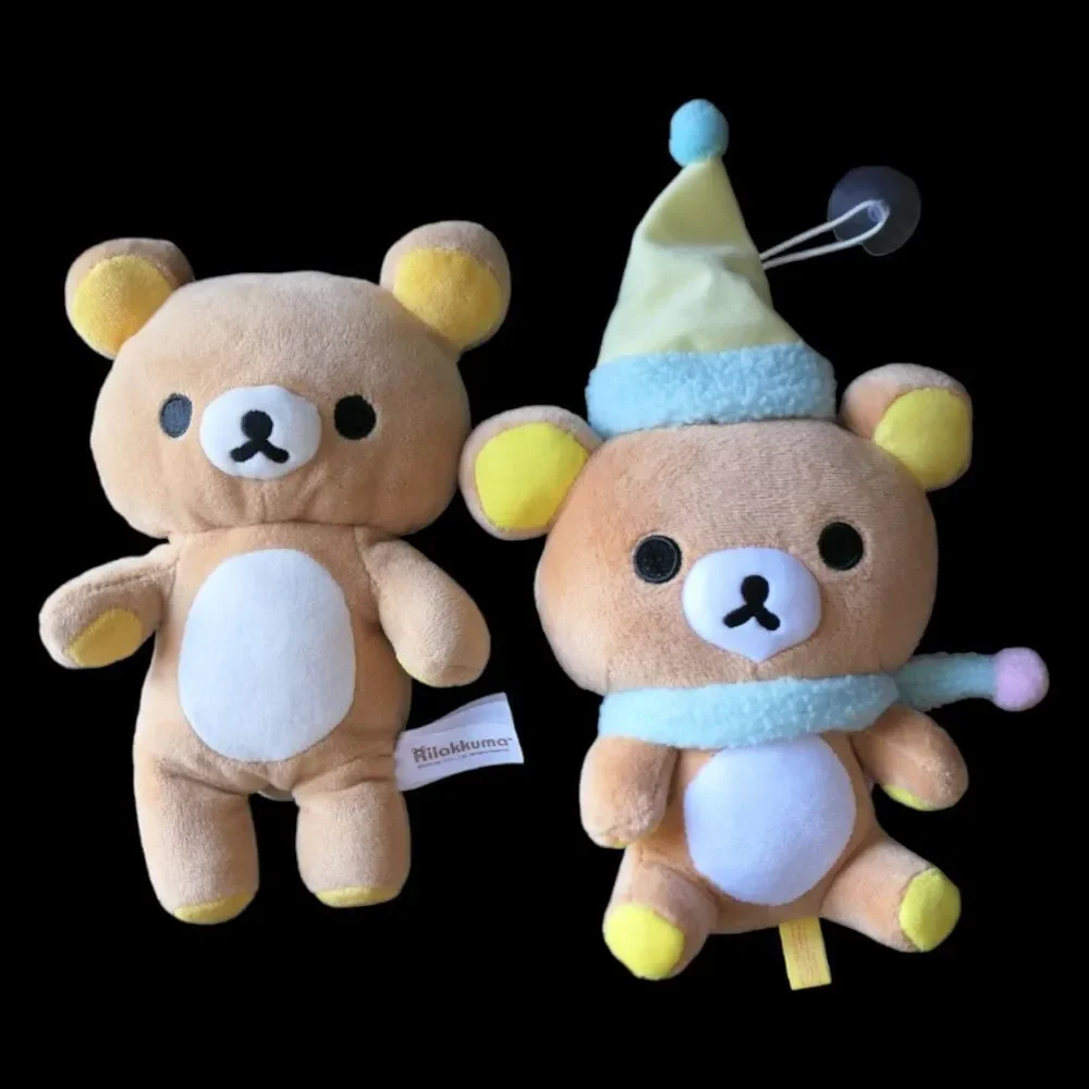 San-X Sanrio Rilakkuma Plush Bears (2) Cartoon Cute Stuffed Animals Japan EUC